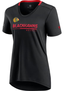 Chicago Blackhawks Womens Black Crew Short Sleeve T-Shirt
