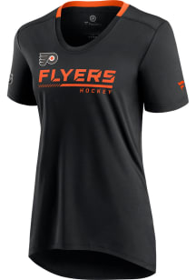 Philadelphia Flyers Womens Black Crew Short Sleeve T-Shirt