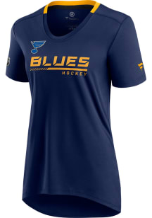 St Louis Blues Womens Navy Blue Crew Short Sleeve T-Shirt