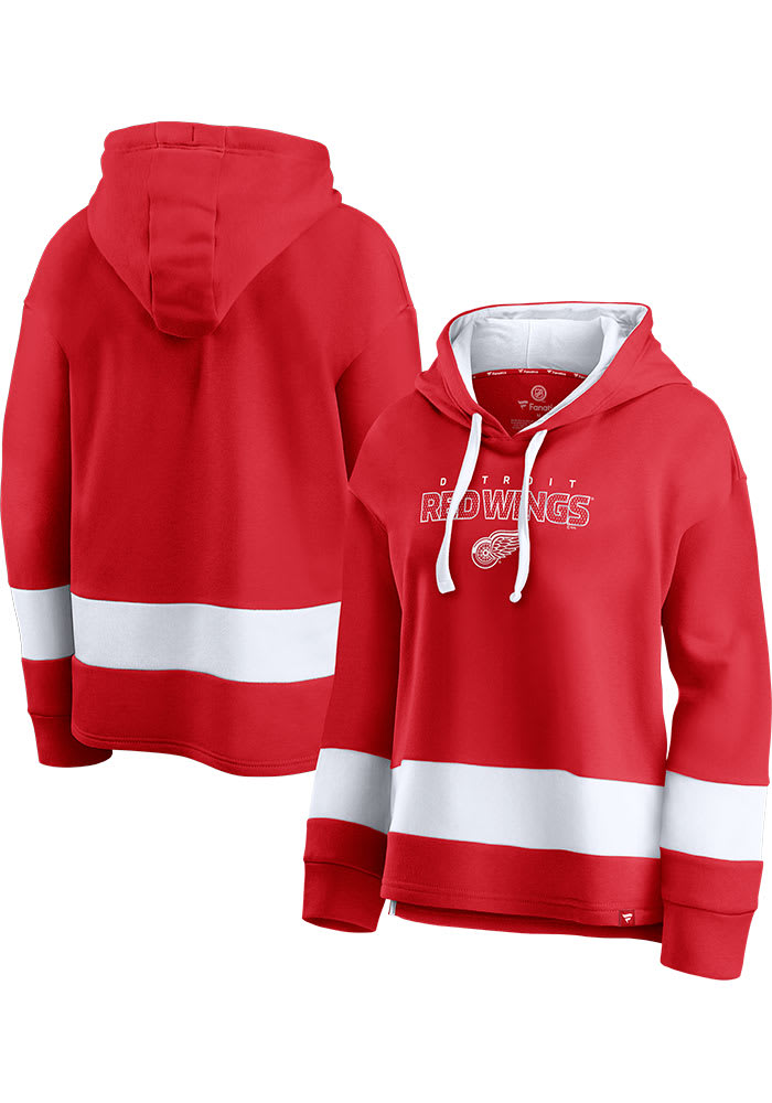 Detroit Red Wings Womens Red Pullover Hooded Sweatshirt