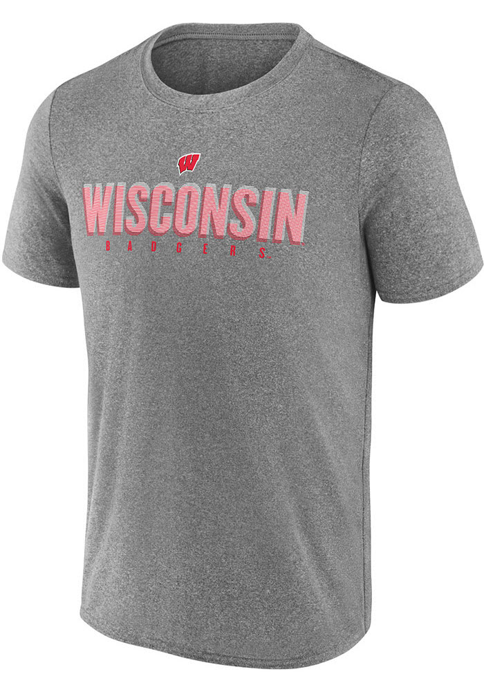 Wisconsin Badgers Grey Hardball Short Sleeve T Shirt