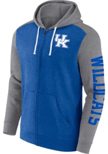 Kentucky Wildcats Mens Blue Heathered Fleece Long Sleeve Full Zip Jacket