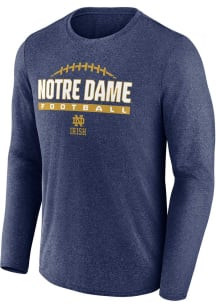 Notre Dame Fighting Irish Navy Blue Out of Play Football Long Sleeve T-Shirt