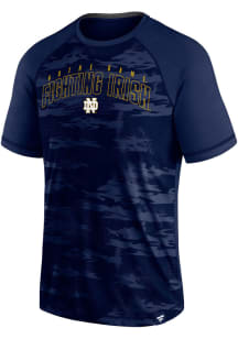 Notre Dame Fighting Irish Navy Blue Arch Outline Camo Raglan Short Sleeve T Shirt