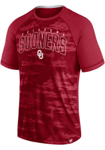 Oklahoma Sooners Crimson Arch Outline Camo Raglan Short Sleeve T Shirt