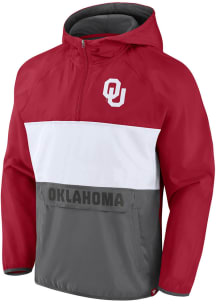 Oklahoma Sooners Mens Crimson Victory On Color Block Light Weight Jacket