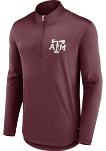 Texas A&amp;M Aggies Mens Maroon Poly Fanwear Long Sleeve 1/4 Zip Pullover