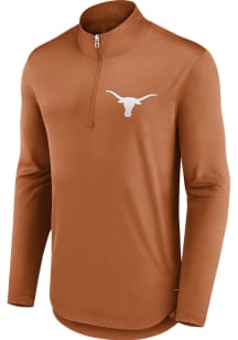 Texas Longhorns Mens Burnt Orange Poly Fanwear Long Sleeve 1/4 Zip Pullover