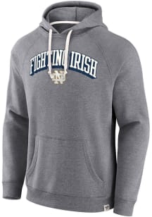Notre Dame Fighting Irish Mens Charcoal True Classics Fleece Applique Long Sleeve Hoodie