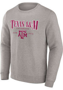 Texas A&amp;M Aggies Mens Grey True Classics Act Fast Long Sleeve Crew Sweatshirt