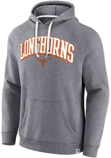 Texas Longhorns Mens Charcoal True Classics Fleece Applique Long Sleeve Hoodie