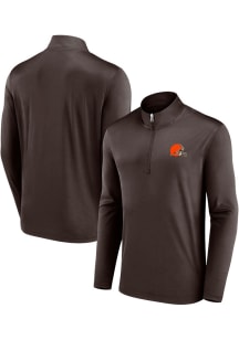 Cleveland Browns Mens Brown Team Poly Long Sleeve 1/4 Zip Pullover