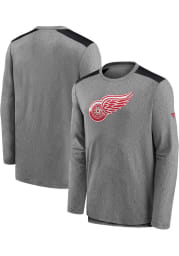 Detroit Red Wings Grey Travel and Training Clutch Long Sleeve T-Shirt
