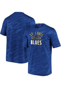 St Louis Blues Blue Embossed Defender Short Sleeve T Shirt