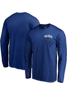 St Louis Blues Blue Team Lockup Long Sleeve T Shirt