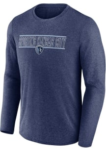 Sporting Kansas City Navy Blue STRIPED TEAM Long Sleeve T-Shirt