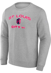 St Louis City SC Mens Grey Heart and Soul Long Sleeve Crew Sweatshirt