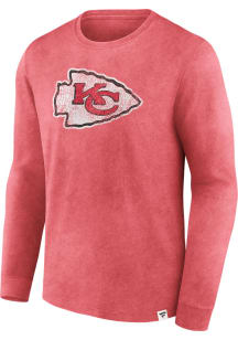 Kansas City Chiefs Red Heritage Snow Wash Long Sleeve Fashion T Shirt