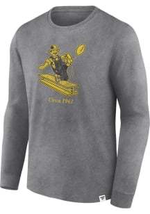 Pittsburgh Steelers Black Heritage Snow Wash Long Sleeve Fashion T Shirt