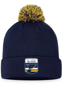 St Louis Blues Navy Blue 2023 Authentic Pro Draft Mens Knit Hat