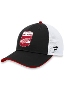 Detroit Red Wings 2023 Authentic Pro Draft Trucker Adjustable Hat - Black