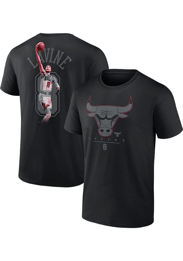 Zach LaVine Chicago Bulls BLACK Cotton Short Sleeve Player T Shirt