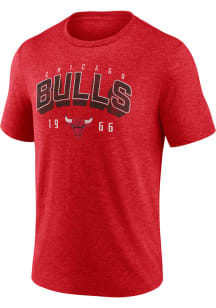 Chicago Bulls Red Tri-Blend Short Sleeve Fashion T Shirt