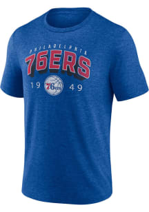 Philadelphia 76ers Blue Tri-Blend Short Sleeve Fashion T Shirt
