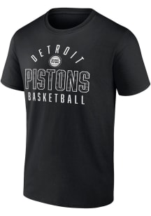 Detroit Pistons Black Cotton Short Sleeve T Shirt