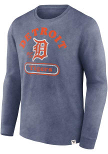 Detroit Tigers Navy Blue Snow Washed Biblend Long Sleeve T Shirt