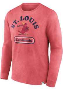 St Louis Cardinals Red Snow Washed Biblend Long Sleeve T Shirt