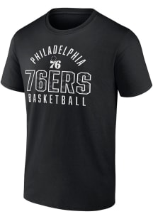 Philadelphia 76ers Black Cotton Short Sleeve T Shirt