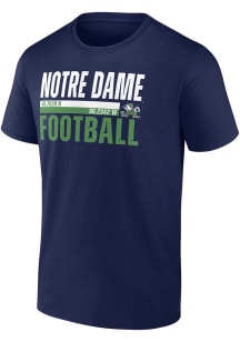 Notre Dame Fighting Irish Navy Blue On the Game Football Short Sleeve T Shirt