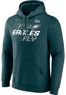 Philadelphia Eagles Mens Midnight Green 2022 Conference Champions Long Sleeve Hoodie