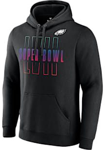 Philadelphia Eagles Mens Black 2022 Super Bowl Bound Long Sleeve Hoodie