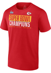 Kansas City Chiefs Red 2022 Super Bowl LVII Champion Stacked Short Sleeve T Shirt
