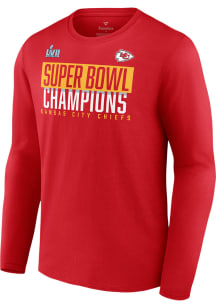 Kansas City Chiefs Red 2022 Super Bowl LVII Champion Stacked Long Sleeve T Shirt