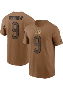 Joe Burrow Cincinnati Bengals Brown Salute To Service Short Sleeve Player T Shirt