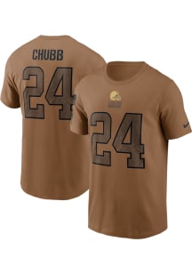 Nick Chubb Cleveland Browns Brown Salute To Service Short Sleeve Player T Shirt