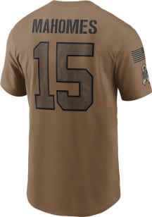 Patrick Mahomes Kansas City Chiefs Brown Salute To Service Short Sleeve Player T Shirt