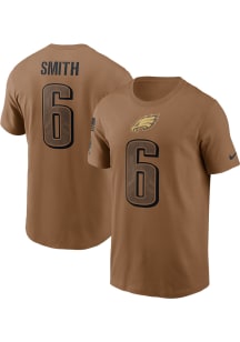 Devonta Smith Philadelphia Eagles Brown Salute To Service Short Sleeve Player T Shirt