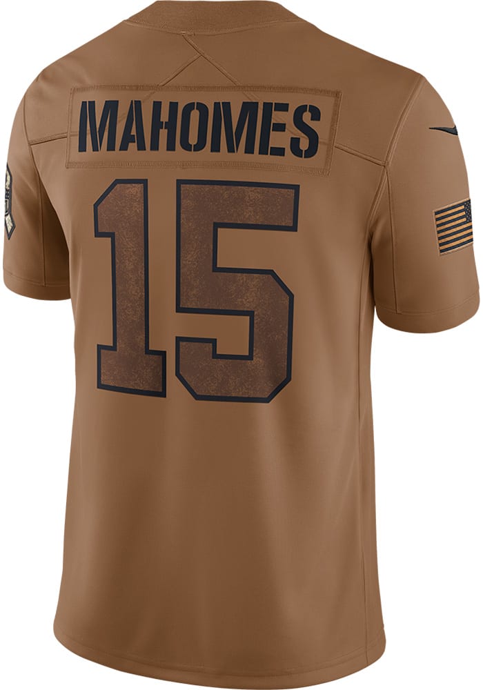 Nike Kansas City Chiefs No15 Patrick Mahomes Anthracite Salute to Service Women's Stitched NFL Limited Therma Long Sleeve Jersey