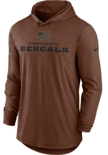 Nike Cincinnati Bengals Mens Brown Salute To Service Long Sleeve Hoodie