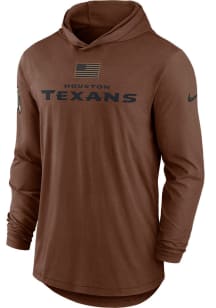 Nike Houston Texans Mens Brown Salute To Service Long Sleeve Hoodie