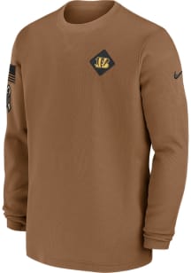 Nike Cincinnati Bengals Mens Brown Salute To Service Long Sleeve Crew Sweatshirt