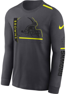 Nike Cleveland Browns Charcoal Volt Long Sleeve T Shirt