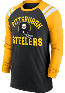 Nike Pittsburgh Steelers Black Classic Arc Long Sleeve Fashion T Shirt