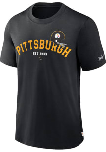 Nike Pittsburgh Steelers Black Rewind Slogan Short Sleeve Fashion T Shirt