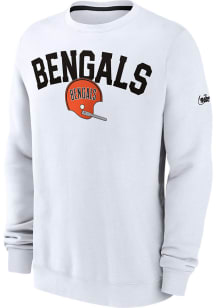 Nike Cincinnati Bengals Mens White Athletic Team Long Sleeve Crew Sweatshirt