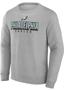 Philadelphia Eagles Mens Grey Bold Move Long Sleeve Crew Sweatshirt